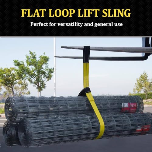 2 Pack 10FT Lift Sling Web Strap,Heavy Duty 6600lbs Capacity Flat Eye Nylon Strap for Hoist,Lifting Sling 2''x10' - size: 2 Pack 2''x10'