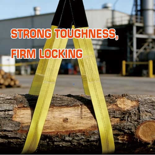 2-Pack 2" x6.5ft Lift Sling Web Straps Heavy Duty Polyester | 13,000lbs capacity. Feature abrasion resistant wear guard ends. Ideal for lifting furniture, appliances & heavy loads. - style: 2pk 2in x 6.5 ft