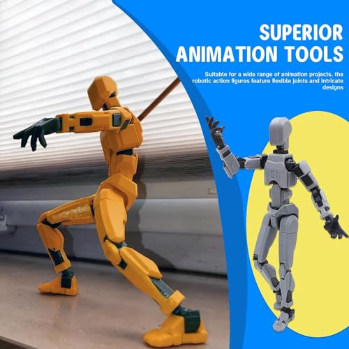 MerryXD T13 3D Action Figure,Assembly Completed Dummy Nova Titan Lucky 13 Action Figure 3D Printed Multi-Jointed Movable Toy Silver - color: Silver