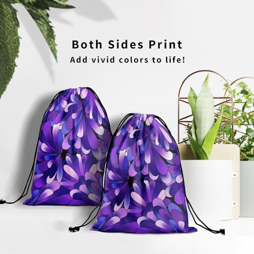 Gymnastics Grip Bag for Gymnasts Gymnastic Drawstring Bag Gym Athlete Bag - color: Abstract Purple Flower, size: 9.25" x 12" (Pack of 1)