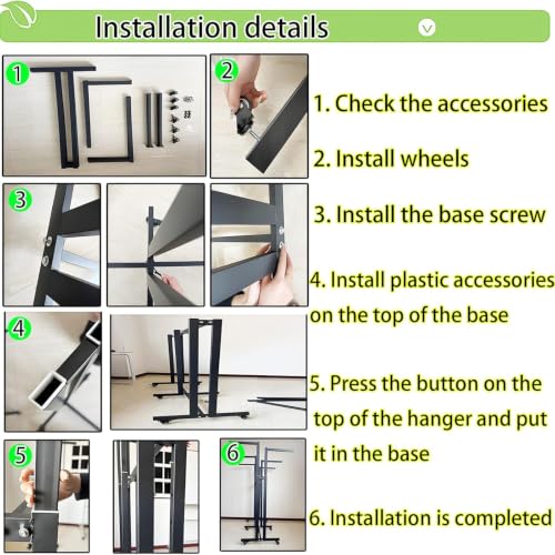 Floor Standing Metal Garment Rack - Heavy Retail Display Racks With Wheels | 8 Arms Clothing Rack, Square Tubing Portable Shirt Rack, Merchandise Display RackFor Hanging Clothes (L-White) - color: L-White