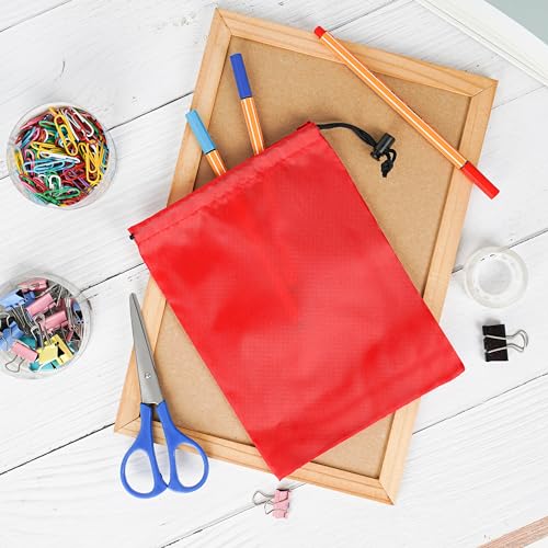 PALTERWEAR Drawstring Bag with Toggle - Nylon Cinch and Ditty Pouch Six-Pack (Red, 7 x 9 Inch, Set of 6) - color: Red, size: 7 x 9 Inch