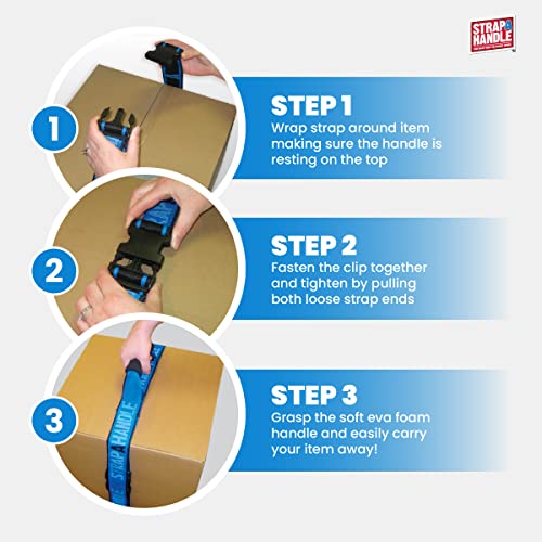 6' Carry Strap with Handle | 2-Pack | Adjustable Belt | Easy, Safe, Secure, Lifting, Moving, Carrying Heavy Boxes, Groceries | Best Luggage Strap (Strap-A-Handle 2 Pack - 6ft. Length, 40lb. Capacity) - color: 6' Length, 40lb. capacity - 2 Pack