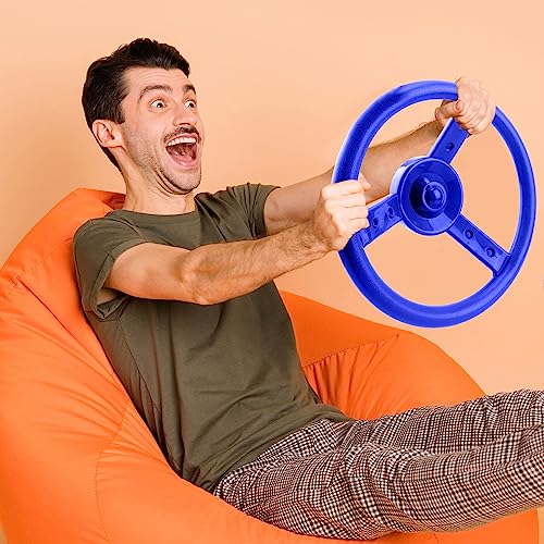 2 Pack Steering Wheel Playset Plastic Pirate Ships Wheel with Mounting Tools for Kids Playground Outdoor Gym (Red, Purple) - color: Red, Purple