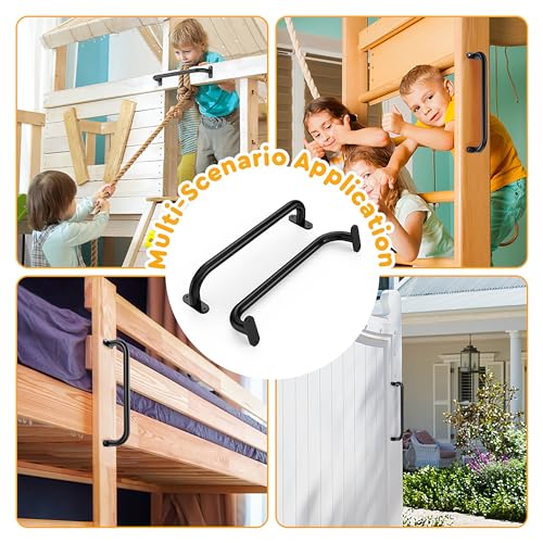 Monkey Bars for Kids Safety Indoor,Outdoor Playground Grab Handles for Backyard,Playset Handle Accessories for Playhouse,Swing set,Jungle Gym,Rock Climbing Wall Holds,Treehouse Slide,17 in-2 Pcs - size: 17.1 in