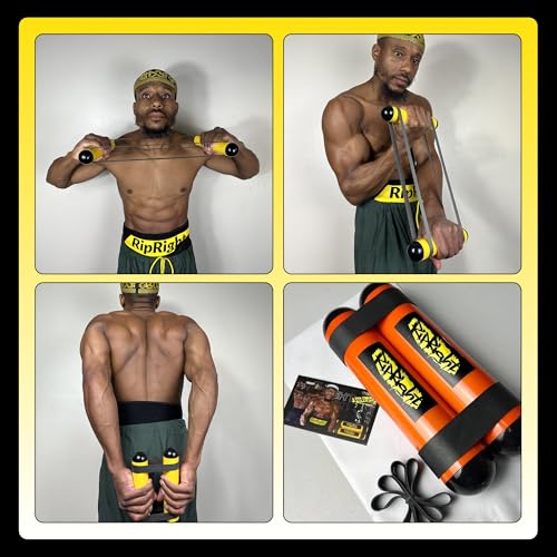 Premium RipStick Pillz, Workout Equipment for Joint Rehab, Shoulder Strength, Resistance Training, and Muscle Building, with 6 Adjustable Resistance Bands - color: Orange/Black