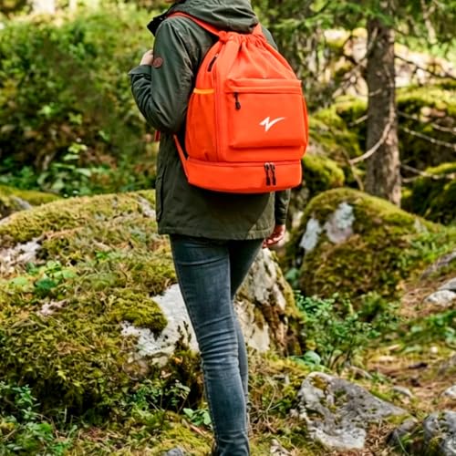 Sport Drawstring Backpack, Gym Bag with Mesh Side Pockets and Separate Shoe Compartment, Water-Resistant (Khaki) - color: Khaki