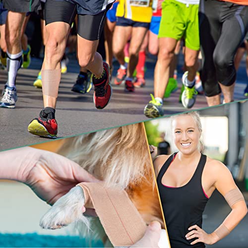 BBTO 4 Rolls Elastic Tape Adhesive Elastic Tape Self Adhesive Bandage Wrap Flexible Stretch Bandages for Sports Ankle, Knee and Wrist Sprains Animal Pets, 5 Yard(2 Inch in Width) - size: 2 Inch in Width