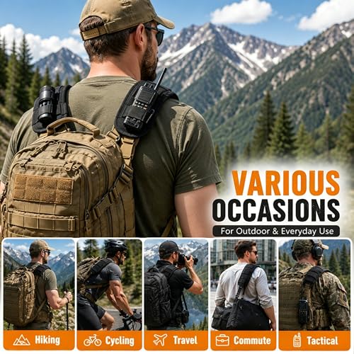 1 Pair Tactical Backpack Shoulder Pads, Thick Shoulder Cushion for Heavy Backpacks Plate Carrier & Rucksack, Fits Straps Up to 2.5", Breathable 3D Mesh, Hook & Loop Fastener, Rucking Hiking & Military