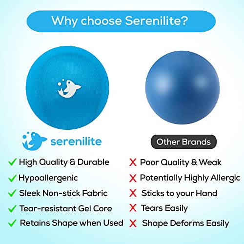 Serenilite Stress Balls for Adults, Squeeze Ball for Hand Therapy, Stress Ball, Hand Exercisers for Therapy & Grip Strengthening, Physical Therapy Balls, Hand Grip Strengthener. - color: Blue Skies