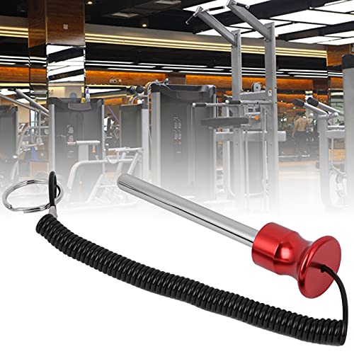 Drop Set Pins Gym with Pull Rope, Stable Weight Stack Pin, Practical Gym Pin Easy to Install, Replacement for Strength Training Equipment, Rod Length 4in Diameter 0.4in - color: Red