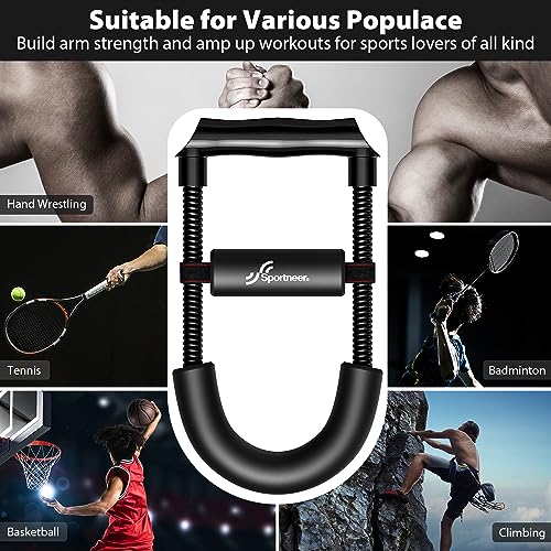 Sportneer Forearm Strengthener Wrist Exerciser with Adjustable Tension | Improving Strength Forearm Wrist- Hand Developer Arm Grip Workout Strength Trainer Home Gym Workout for Starter and Pro - style: Tension: 5kg/11 lbs - Length: 11.4"