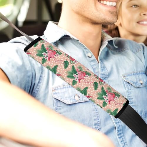 2 Pack Flamingo Art Seat Belt Shoulder Pad Universal Fit Harness Pads Strap for Kids, Car Seats Pushchair Strollers High Chair Pushchair, Shock Absorption - color: Pattern 249