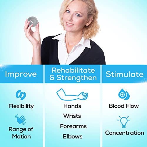 Serenilite Stress Balls for Adults, Squeeze Ball for Hand Therapy, Stress Ball, Hand Exercisers for Therapy & Grip Strengthening, Physical Therapy Balls, Hand Grip Strengthener. - color: Black, Blue, Grey