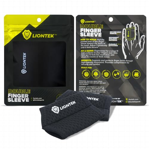 LIONTEK Double Flow Finger Sleeve V3 Pair — Joint Support & Compression for Activity, BJJ, Fitness, Volleyball, Basketball, and More (X-Small) - size: X-Small