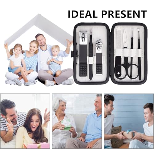 Nail Clipper Kit Nail Care Set for Men Women Nail Clipper Set Manicure Kit | Travel Manicure Set with Case Toe Finger Nail Clippers Personal Care Tools Nail Clipper Grooming Kit Gfit for Men Women - color: Black White