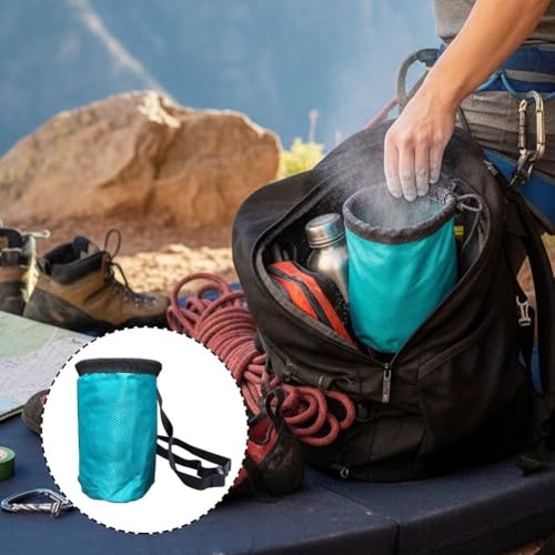 Adjustable Chalk Bag Waterproof Magnesia Sack with Belt Climbing Chalk Bag Magnesia Powder Pouch for Mountaineering Travel Sports - color: Blue