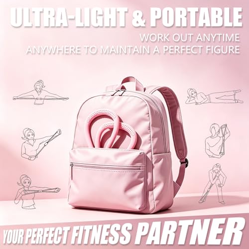 Figure 8 Resistance Band, 2PCS Figure 8 Resistance Bands for Women & Men, Non-Slip Handles Rubber Band for Arms, Back, Shoulder Stretch with Handles (Pink+Blue)