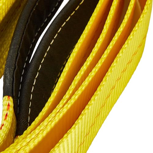 Pindex 2 Pack 3" x 10' Web Lifting Sling 22000 Lbs Breaking Force 3500 Lbs Pulling Forces Lift Sling Straps for Rocks Trees Mowers Tool Boxes in Trailers Tractors Trucks, Yellow - size: 3 inch x 10 feet