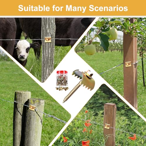 200 Pcs 2'' Fence Staples, Reusable Fasteners with Wire Fixer, Nails for Wire Mesh and Woven Fencing, Quickly Install Screws with Cordless Drill - size: 200PCS