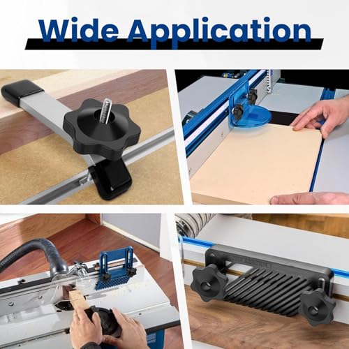 10 Sets of 1/4"-20 T Track Knob Kit, Star Knobs Kit Include 1/4-20 Threaded Bolts with Washers and Star Knobs, T Track Accessories for Woodworking Jigs and Fixtures - size: 1/4"-20 inch 10 Sets, 1-1/2" Length
