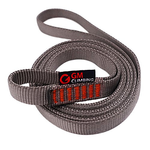 GM CLIMBING 16mm Nylon Sling Runner 22kN / 4950lbf CE UIAA Certified - color: Gray, size: 60cm / 24inch | Pack of 3