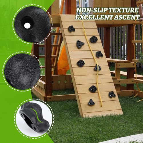 12Pcs Rock Climbing Wall Holds Set with Textured Grip Climbing Stone for Backyard Playgrounds Rock Wall - color: Red