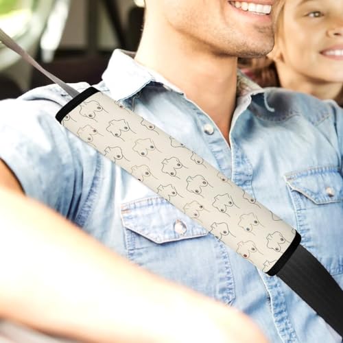 Soft Padded Car Seat Straps Shoulder Pads for Elderly Support, All Vehicles, 1 Pair Funny Boobs Breast Shoulder Protector Anti-Slip Pad - color: Pattern 528