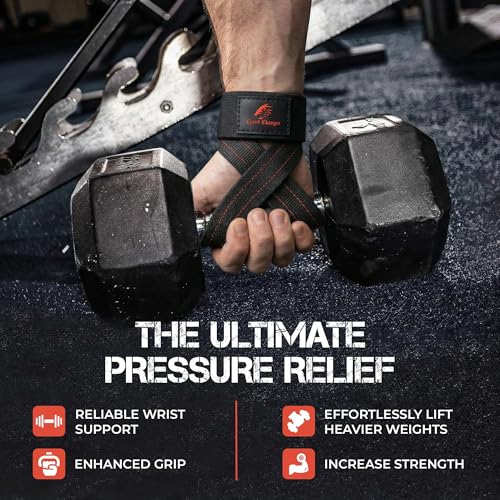 Figure 8 Lifting Strap Padded Deadlift Straps Heavy Duty Weight Lifting Straps Strongman Axle Bar Straps Weightlifting Wrist Wraps - color: Red/White, size: Large ( 8.0'' & UP Wrist Circumference )