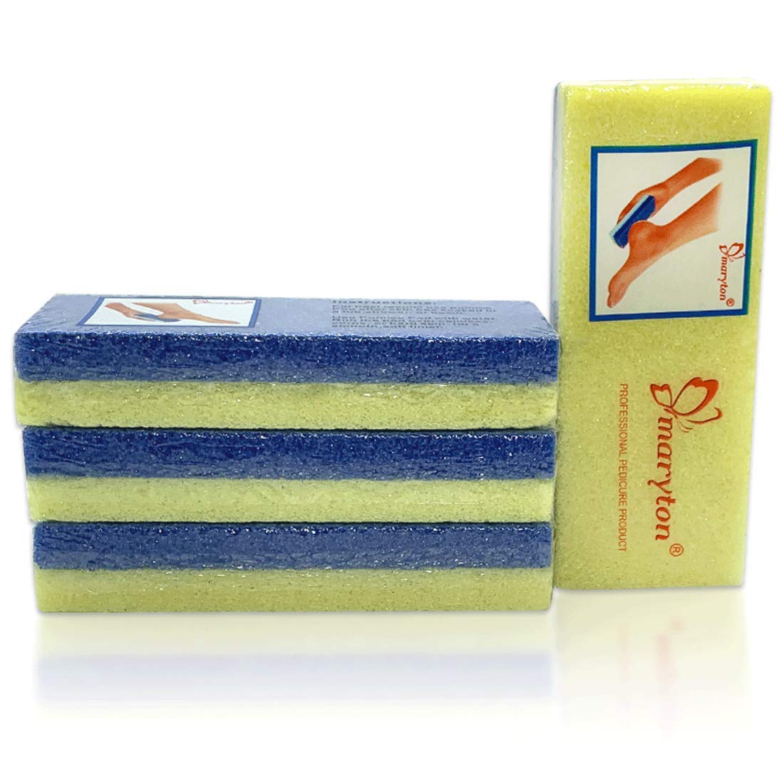 Maryton Foot Pumice Stone for Feet Hard Skin Callus Remover and Scrubber (Pack of 4) (Yellow) - style: Classic Yellow