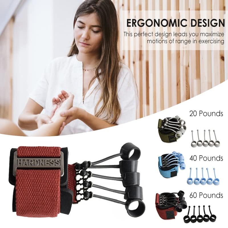 1Pcs Hand Gripper Finger Expander Finger Trainer Finger Exerciser Resistance Bands Fitness Finger Force Grip Device Hand Training - color: blue
