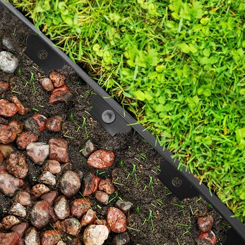 Gardzen 1.5" x20' Landscape Edging Kit with 24 Spikes | Garden Edging Coil for Lawn Borders and Landscape Projects, Easy No Dig Installation with Durable Ground Stakes Included - size: 20ft