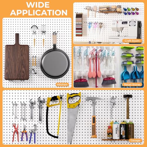 INCLY 4/6 Inch Pegboard Hooks, 36 Pack Heavy Duty Double Arm Peg Board Straight Hooks, Peg Board Tool Hangers Fit for 1/4" Pegboard Garage Hanging Tools, Craft Organizing, Kitchen, Store - color: Silver