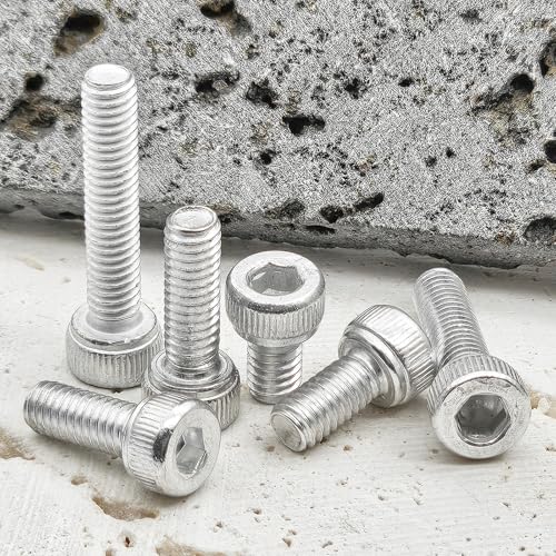 M4 x 16mm Hex Socket Head Cap Screws Bolts,6063 Aluminum Alloy Socket Head Cap Bolt Fasteners,Silver(20Pcs) - size: M4 x 16mm