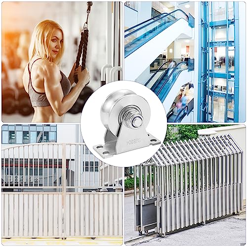 U Type Wheel Pulley Stainless Steel Pulley Block,Wall-Mounted Ceiling Lifting Pulley Block,Sliding Gate Hardware,Removable Double Bearing,Each Bearing Capacity 800 lbs(4 Pack) - size: 4 Pack U Type