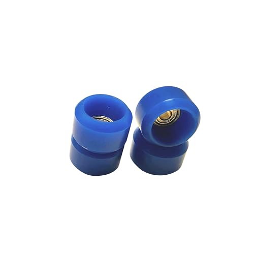 SPITBOARDS® Fingerboard Pro Wheels with Real Ball Bearings, Professional CNC Polyurethane Quality, Street Wheels Shape (Blue) - color: Blue