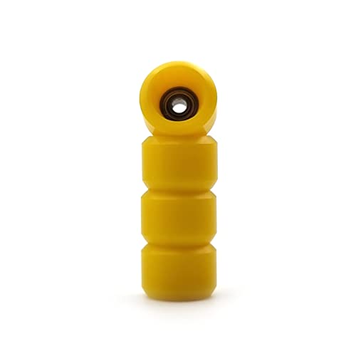 SPITBOARDS® Fingerboard Pro Wheels with Real Ball Bearings, Professional CNC Polyurethane Quality, Street Wheels Shape (Yellow) - color: Yellow