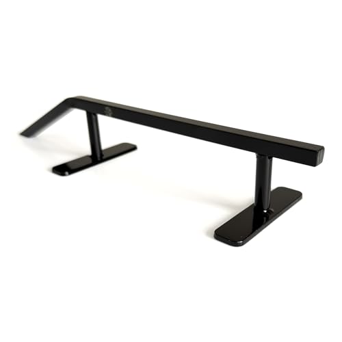 Teak Tuning Fingerboard Rail with Pole Jam Entrance, 12.5" - Custom Designed and Made in USA - Solid Steel Construction, Glossy Powder Coated Finish in Black