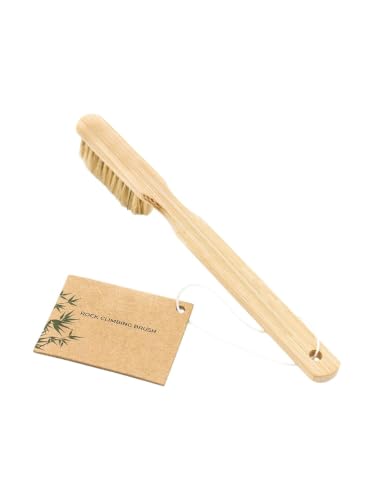 Rock Pocket Care Brush for Climbers, Wood Handle Fiber Head Design, Compact 20cm/7.87in Tool for Chalk Buildup, Gym Routes and Climbing Holds