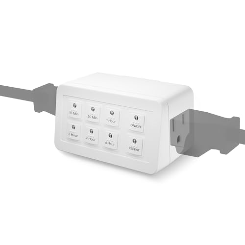 BN-LINK Indoor Countdown Timer with Repeat Function, Digital Timer for Electrical Outlets, Heavy Duty Accurate Compact Size for Appliance, 2-Outlets, 3-Prong Grounded Outlet, 15A/1875W ½ HP ETL Listed - style: 2 Outlets Countdown Timer