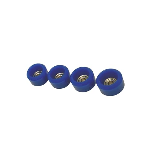 SPITBOARDS® Fingerboard Pro Wheels with Real Ball Bearings, Professional CNC Polyurethane Quality, Street Wheels Shape (Blue) - color: Blue