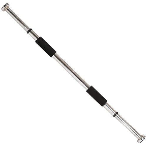 Sunny Health & Fitness Adjustable Doorway Chin Up/Pull Up Bar | Adjustable Doorway Fitment, Strong Steel Frame, Foam Padded Handlebars, Anti-Slip Pads, Ideal for Upper Body Workouts - color: Steel
