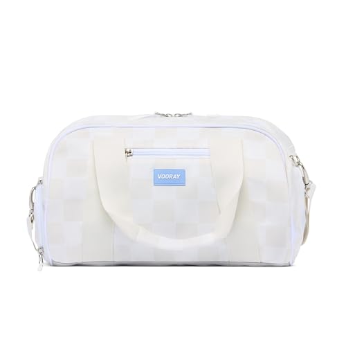 Vooray Burner Small Gym Bag for Women and Men, 23L | Lightweight Duffle Bag with Shoe Compartment, Water Bottle Pocket, Magnetic Handles, Adjustable Strap, Use for Sports, Travel - color: Checkmate