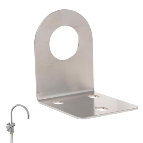Angoily 1 Set Faucet Bracket, Wall Mounting Rack 1/2 Inch L Bracket Wrench Sink Holder Mounts, Undermount Sink Support Wall Plate Holder with Screws