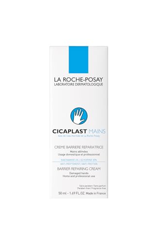 La Roche-Posay Cicaplast Hand Cream, Instant Relief Moisturizing Hand Lotion for Dry Hands, Shea Butter Lotion for Dry Cracked Hands, Non Greasy, Fragrance Free - size: 1.69 Fl Oz (Pack of 2)