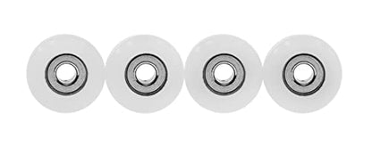 Teak Tuning Eco 85D CNC Poly Fingerboard Wheels - Street Shape, 7.5mm Dia., 5mm Wide - White Colorway