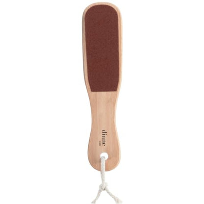 Diane 2-Sided Foot File Callus Remover for Feet, Wooden Handle Pedicure Tool, Foot Scrubber & Heel Scraper for Dead Skin, Dry Cracked Feet & Smoothing Heels, Wet or Dry Use, 10" x 2 3/8", 100/80 Grit