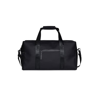 RAINS Trail Gym Bag – Waterproof Sports Duffel, Shoulder Strap, 6.9 gal | Waterproof PU gym duffel for women and men; 26 L sports bag, coated zip, mesh pocket, detachable shoulder strap