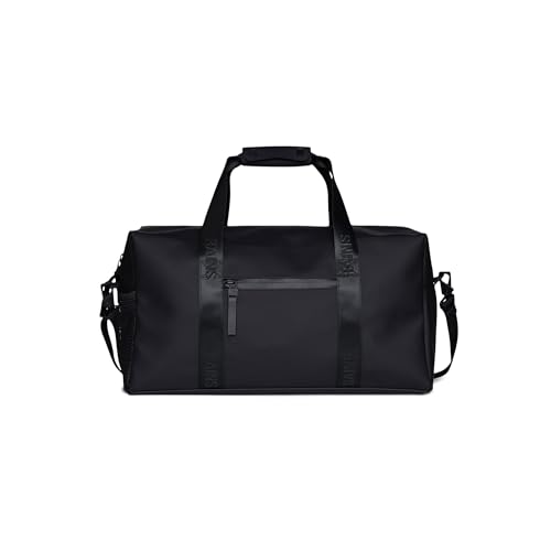 RAINS Trail Gym Bag – Waterproof Sports Duffel, Shoulder Strap, 6.9 gal | Waterproof PU gym duffel for women and men; 26 L sports bag, coated zip, mesh pocket, detachable shoulder strap