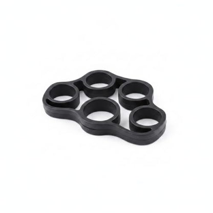Hand Strengthener Silicone Finger Resistance Band for Grip Training and Extension Exercises - color: Black